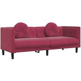  2-dijelni set sofa s jastucima crvena boja vina baršunasti | shoptok.hr