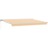 vidaXL Samodejna retraktibilna tenda oranžna in bela 450x300 cm | Shoptok.si