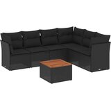  7-dijelni set vrtnih sofa od poliratana s jastucima crni | shoptok.hr