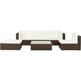 The Living Store Vrtna sedežna garnitura z blazinami 6-delna poli ratan rjava - Sedežna Garnitura, (21467251) | Shoptok.si
