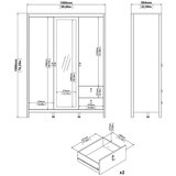 Tvilum Bela garderobna omara z ogledalom 150x199x58 cm Madrid – | Shoptok.si
