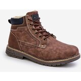 PE1 Insulated men's boots made of eco leather brown Venredia Cene