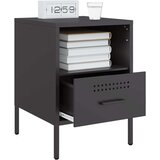 vidaXL Nočna omarica 2 kosa črna 36x39x50,5 cm hladno valjano jeklo | Shoptok.si