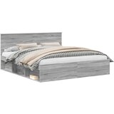 vidaXL Konstrukcija postelje z vzglavjem Siva Sonoma 180 x 200 cm, (5000103410) | Shoptok.si