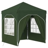 vidaXL Rastezljivi šator za svadbe - šator za zabave 192 x 192 x 245 cm Zelena - Zelena s 4 bočna zida | shoptok.hr