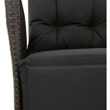  Vrtna garnitura - 7-dijelni vrtni blagovaonski set s jastucima crni od poliratana - Crna Dužina stola 150 cm 6 | shoptok.hr