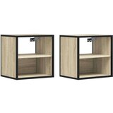vidaXL Zidni noćni ormarići 2 kom sonoma hrast 40x31x39,5 cm | shoptok.hr