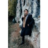 Madmext Black Long Faux Shearling Down Coat 5995 | Shoptok.si