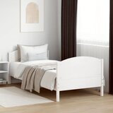 Maison Chic Posteljni okvir - Enojna postelja - Postelja za odrasle brez vzmetnice bel 100x200 cm trdna borovina-J6839, (21760364) | Shoptok.si