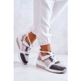 Kesi Leather Sport Shoes Wedge Sneakers Silver-Grey Elissa Cene