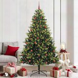  Umjetno savitljivo božićno drvce s 300 LED dioda Zelena 210 cm | shoptok.hr