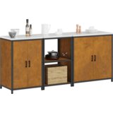 vidaXL Kuhinjski komplet za shranjevanje 3 pcs Rjav 210 x 50 x 92 cm | Shoptok.si