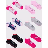 Yoclub Kids's Girls' Ankle Socks Patterns Colours 6-Pack