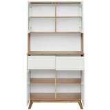 Støraa Bela/v naravni barvi vitrina v hrastovem dekorju 84x165 cm Skandi – | Shoptok.si