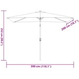 Vanjski suncobran s metalnim stupom 300 x 200 cm smeđesivi | shoptok.hr