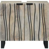 vidaXL Ormarić za umivaonik s policom s pohranom s vratima Smeđa, Crna 62 x 33 x 58 cm | shoptok.hr