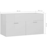 vidaXL Omarica za umivalnik visok sijaj bela 90x38,5x46 cm iverna pl., (20579999) | Shoptok.si