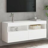 vidaXL Stenska TV omarica z LED lučkami bela 100x30x40 cm | Shoptok.si