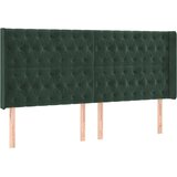  the living store vzglavje z ušesi temno zeleno 183x16x118/128 cm žamet - vzglavje, (21453765) | Shoptok.si