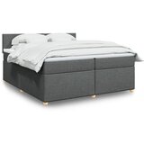 vidaXL Krevet s oprugama i madracem tamnosivi 200 x 200 cm od tkanine | shoptok.hr