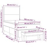 Box spring krevet s madracem crni 80 x 200 cm od tkanine | shoptok.hr