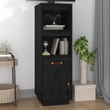 The Living Store Visoka omara črna 34x40x108,5 cm trdna borovina - Visoka Omara, (21430618) Cene
