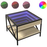  Stolić s beskonačnim LED svjetlima boja hrasta 50x50x38 cm | Eponuda.com