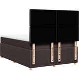 vidaXL Box spring postelja z vzmetnico temno rjava 160x200 cm blago, (21308890) | Shoptok.si