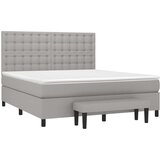  Box spring postelja z vzmetnico svetlo siva 160x200 cm žamet, (20893782) | Shoptok.si