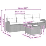  5-dijelni vrtni set sofe s jastučićima crni poli ratan | shoptok.hr