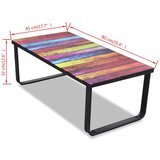  Stol za Kavu sa Staklenim Vrhom i Ispisom Duge | shoptok.hr