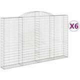 Obokane gabion košare 6 kosov 300x30x180/200cm pocinkano železo, (21000170) | Shoptok.si