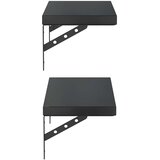  Zidne police 2 kom 50 x 23,5 cm crne nehrđajući čelik | shoptok.hr