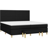  S oprugama i madracem crni 200x200 cm od tkanine | shoptok.hr