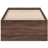 vidaXL Posteljni okvir rjav hrast 100x200 cm inženirski les | Shoptok.si