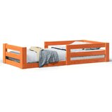 vidaXL Posteljni okvir brez vzmetnice voščeno rjav 90x190 cm borovina | Shoptok.si