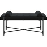  Klupa s gumbima i jastučićima Crna 110 x 40 x 46 cm Baršun | Eponuda.com