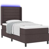 vidaXL LED Box Spring Krevet Tamno smeđa 90 x 190 cm tkanina - Tamno smeđa 90 x 190 cm Dizajn linija | shoptok.hr