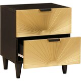 vidaXL Noćni ormarić s ladicama Crna i zlatna 40 x 33.5 x 46 cm | shoptok.hr