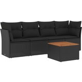 Maison Chic Seti vrtnega pohištva - Vrtna garnitura - Vrtni pohištvo set 5-delna z blazinami črn poli ratan, (21821248) | Shoptok.si