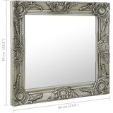  Zidno ogledalo u baroknom stilu 60 x 60 cm srebrno | shoptok.hr