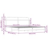 Metalni okvir kreveta bez madraca boja hrasta sonome 193x203 cm | shoptok.hr