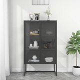  Visoka komoda antracit 80x35x135 cm od čelika i kaljenog stakla | Eponuda.com