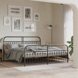  Metalni okvir kreveta uzglavlje i podnožje crni 183x213 cm | shoptok.hr