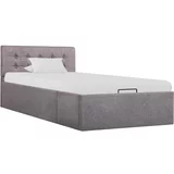  Hidraulični okvir za krevet od tkanine smeđe-sivi 90 x 200 cm