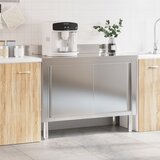  Kuhinjski radni stol s kliznim vratima od nehrđajućeg čelika | shoptok.hr