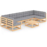  Vrtna sedežna garnitura 8-delna z blazinami trdna borovina, (20704178) | Shoptok.si