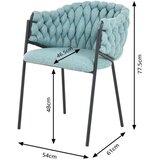 CARRYHOME stol, les, kovina, tekstil svetlo modra | Shoptok.si