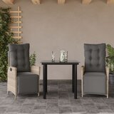 vidaXL 3-dijelni vrtni blagovaonski set svjetlosivi od poliratana | shoptok.hr