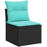  Set sofe 8 kom. Crna i Plava Poli Rattan i čelik | shoptok.hr